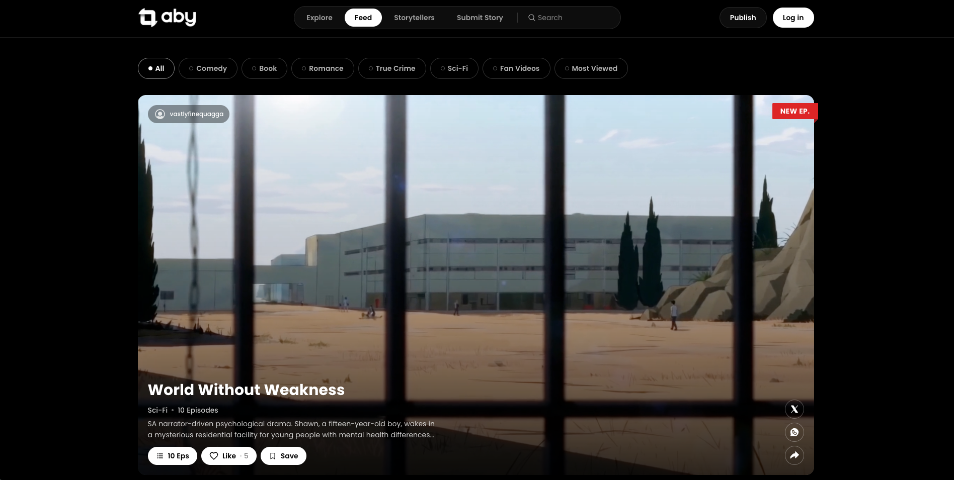 Aby streaming app on desktop web